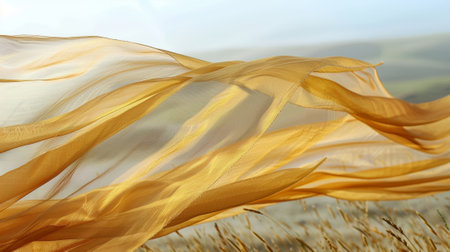 As the wind picks up the silk sways faster creating a mesmerizing display of movementの素材