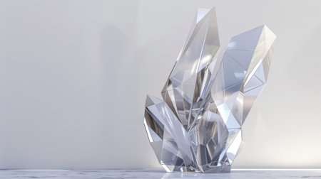 An abstract umbrella stand with a geometric shape resembling a of crystalsの素材