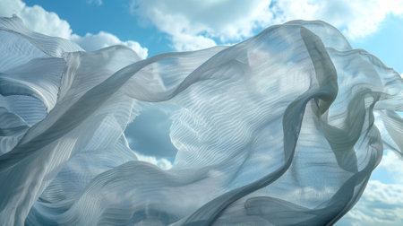 The silk dances and flutters like a kite held only by the invisible power of the windの素材