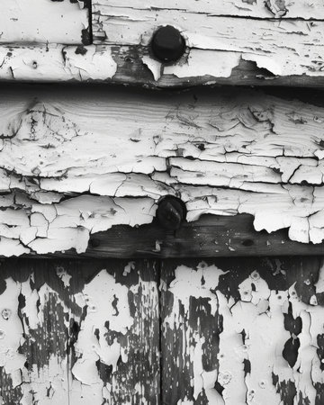 The beauty of decay on weathered metal Black and white art.の素材