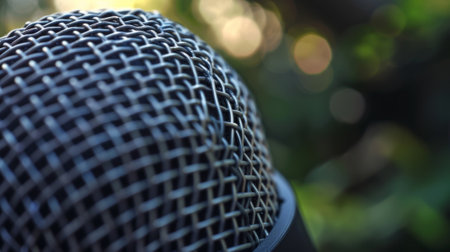 A detailed view of a home assistants microphone showing the advanced noisecancellation technology that allows for clear and accurate voice commands even in noisy environmentsの素材
