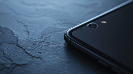 A detailed look at the sleek and streamlined design of a digital tablet with its smooth edges and minimalistic buttons and portsの素材