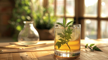 An earthy drink made with dandelion root and nettle bringing a touch of nature to your glassの素材