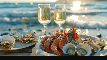 The salty ocean air mixes with the sweet aroma of freshly baked seafood creating a mouthwatering scentの素材