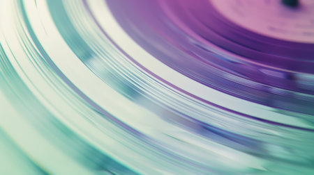 A retroinspired design for a vinyl record cover showcasing a subtle gradient of faded purples and greensの素材