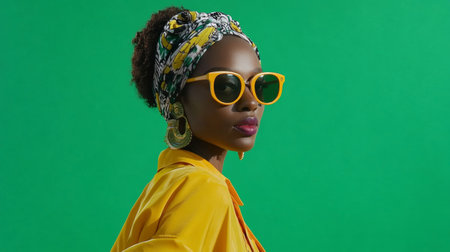 A person is matching accessories to an outfit displaying a playful sense of styleの素材