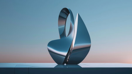 A minimalist sculpture made of mirrors and reflective materials reflecting the concept of dark matters ability to bend and distort lightの素材