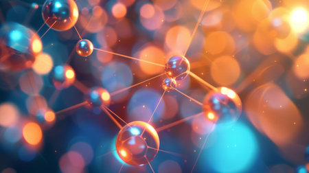 A closeup of a particle being entangled with another showcasing the unique property of quantum bits that allows them to be connected and share information instantlyの素材