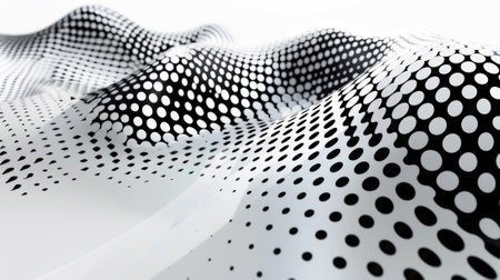 A minimalist piece with dots arranged in such a way that they seem to pulsate and give the illusion of movementの素材