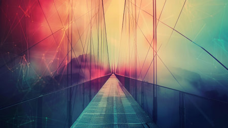 Two ends of a bridge seemingly separate yet eternally connected through the enigma of entanglementの素材