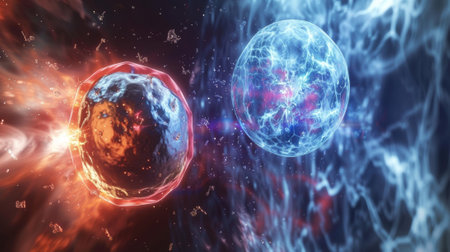 The top quark towers over the bottom quark exerting its dominance in the interactionの素材