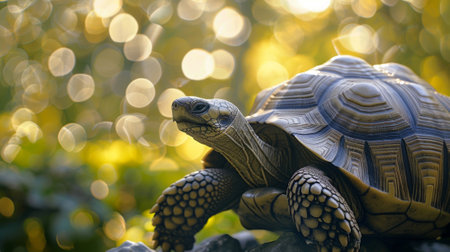 A giant lumbering turtle represents the top quark the heaviest of all the quarksの素材