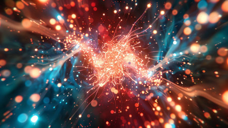 As the particles ascend their surroundings become more vibrant and dynamic with bursts of electricity and bursts of chirping soundsの素材