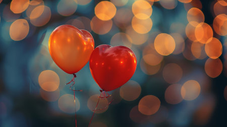 Two gluon balloons are tied together representing the strong force that binds themの素材