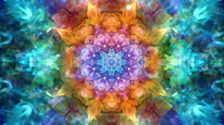 A kaleidoscope of vibrant hues representing the different energies and wavelengths of photon particlesの素材