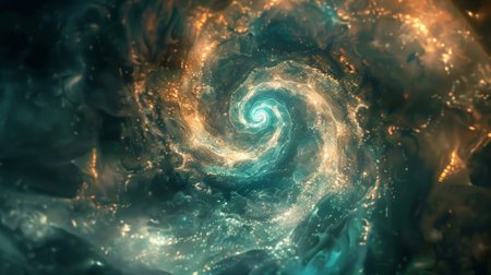 A mesmerizing spiral is formed as the two quarks spiral towards each otherの素材