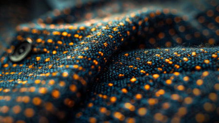 A structured blazer with a symmetrical pattern resembling the layout of a particle accelerator demonstrating the precision and organization involved in particle physicsの素材