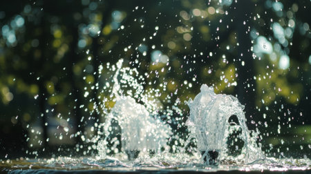 A mesmerizing spectacle of particles rising and falling mimicking the grace of a grand fountainの素材