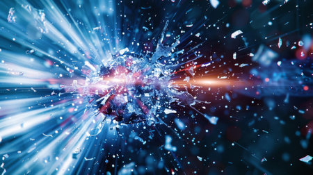 A highspeed camera capturing the moment of collision between particlesの素材