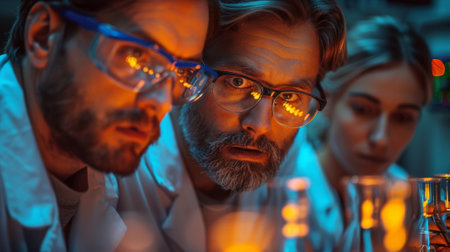 A group of scientists conducting an experiment on a lab rat knowing that their actions and presence alone could impact the outcome of their studyの素材