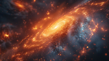 From the tiniest atoms to the largest galaxies everything in the universe is caught up in the wondrous dance an unstoppable force that transcends space and timeの素材