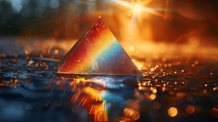A holographic prism refracting beams of light in all directions symbolizing the infinite possibilities and parallel universes that exist within the realm of quantum realityの素材