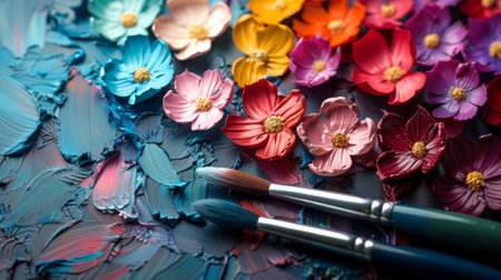 A blank canvas with an endless spectrum of colors and tools at our disposal symbolizes the boundless creativity and potential within each of usの素材