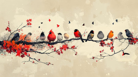 Animals of all shapes and sizes seem to emerge from every branch illustrating the diversity and interconnectedness of the natural worldの素材