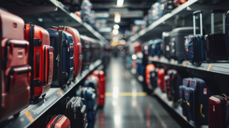 A luggage storage area for passengers who may want to explore the city during a layoverの素材