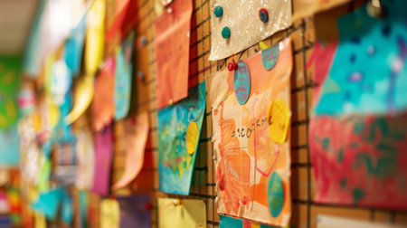 A bulletin board displaying community resources and eventsの素材