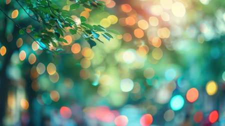 Blurred banners and signs boasted ecofriendly products and practicesの素材