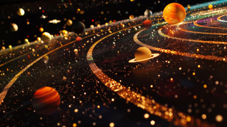 As the show comes to a close the projector slowly fades and the lights turn back on signaling the end of the journey through the solar systemの素材