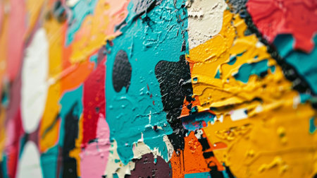 Colorful abstract oil painting creating modern art backgroundの素材