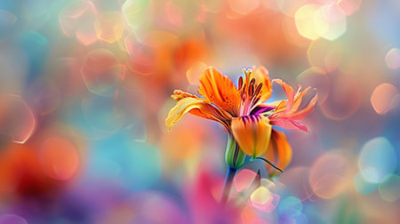 Colors merge in a hazy masterpiece on the canvasの素材