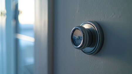 Pressure gauge measuring pressure on white wallの素材