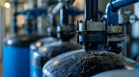 Large industrial water filter being used for water purificationの素材