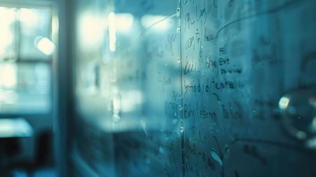 Indistinct scribbles on whiteboardの素材