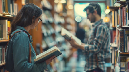 Indistinct chatter of book lovers interacting with the authorの素材