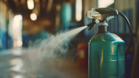 The air is filled with the sharp scent of disinfectant and chemicalsの素材