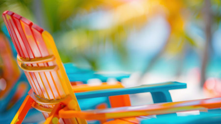 Defocused colors of bright s and beach chairsの素材