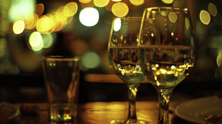 Distant laughter and clinking glasses mix with soft indiscernible conversationsの素材