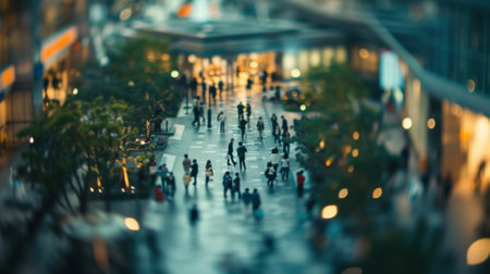 Indistinguishable forms gathered around a whitecollar oasis in the midst of a busy urban jungleの素材