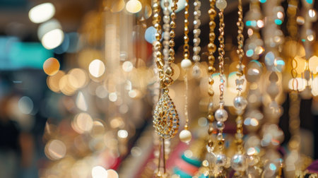 Glimpses of sparkling jewelry and elegant attire lost in the blurred sea of peopleの素材