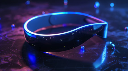 A sleek lightweight wristband that tracks your daily steps heart rate and sleep patterns all powered by the latest 6G technologyの素材