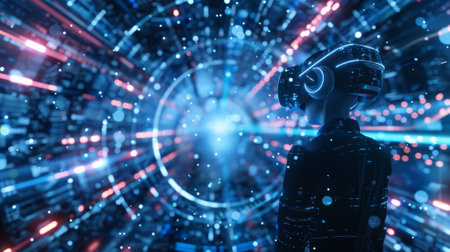 No matter where they are in the world employees can attend important company meetings in realtime thanks to the reliable and fast 5G connectivity powering the VR experienceの素材