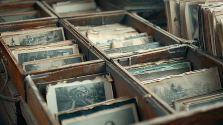 A section dedicated to rare photographs carefully stored in acidfree folders and boxesの素材