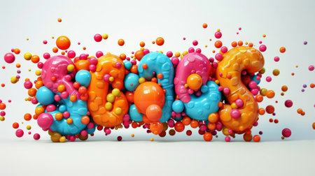 The bold and plump forms of these 3D bubble letters make them perfect for creating eyecatching titles and headingsの素材