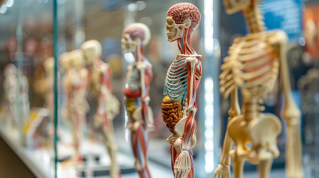 Human anatomy model exhibiting muscular and skeletal systemsの素材