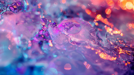 Abstract colorful background with ice and bokeh effectの素材
