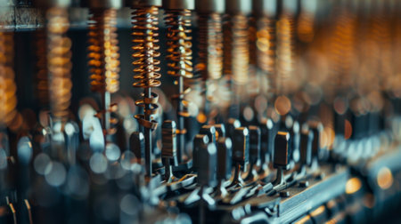 Complex mechanism of springs and levers operating in machineの素材